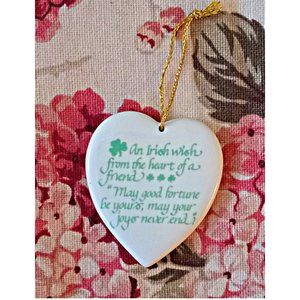 Lenox Heart Shaped Ornament Irish Friend Wish